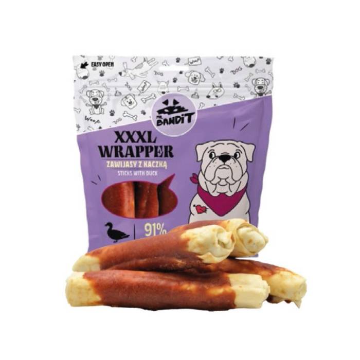 Mr. Bandit Wrapper XXXL lazdelės - skanėstai šunims su antiena, 500 g