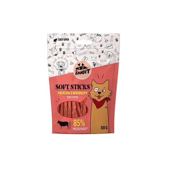 Mr. Bandit Soft Sticks skanėstai šunims lazdelės su jautiena, 80 g