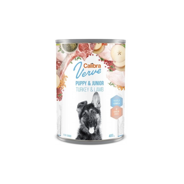 Calibra Verve GF Dog Puppy - Junior visavertis drėgnas maistas šuniukams ir jauniems šunims, 400 g