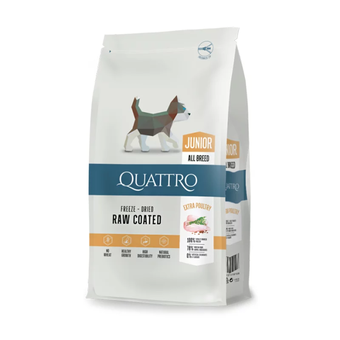 Quattro Junior su paukštiena sausas jaunų šunų pašaras, 1,5 kg