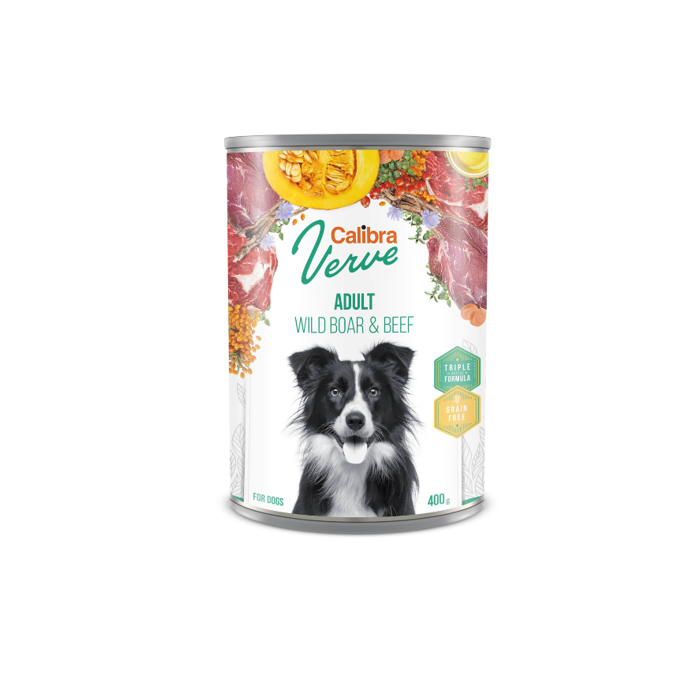 Calibra Verve GF Dog Adult Wild Boar - Beef drėgnas maistas suaugusiems šunims, 400 g