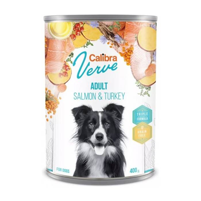 Calibra Verve GF Dog Adult Salmon - Turkey drėgnas maistas suaugusiems šunims, 400 g