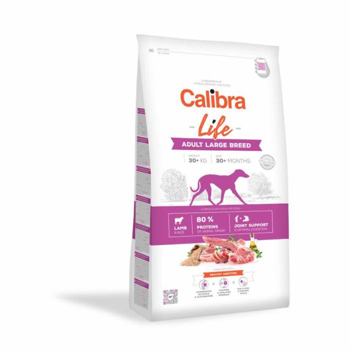 Calibra Life Dog Adult Large Lamb sausas maistas didelių veislių šunims, 12 kg