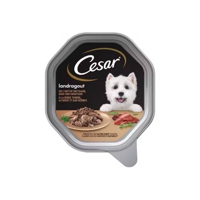 Cesar drėgnas maistas šunims su kalakutiena, jautiena ir žolelėmis, 150 g