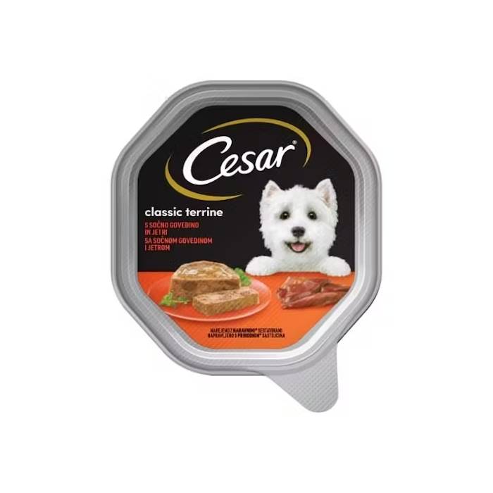 Cesar drėgnas maistas šunims su jautiena ir kepenimis, 150 g