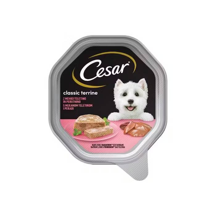 Cesar drėgnas maistas šunims su veršiena ir paukštiena, 150 g