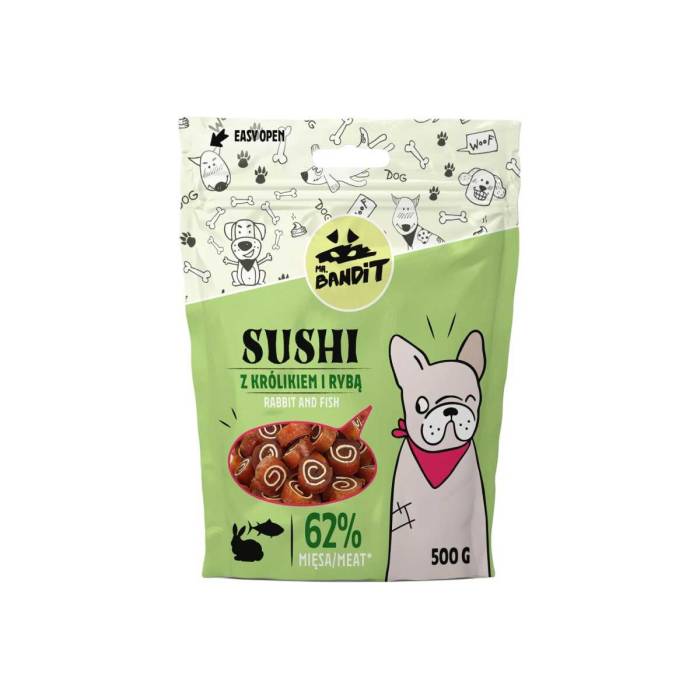 Mr. Bandit Sushi skanėstai šunims triušiena su žuvimi, 500 g