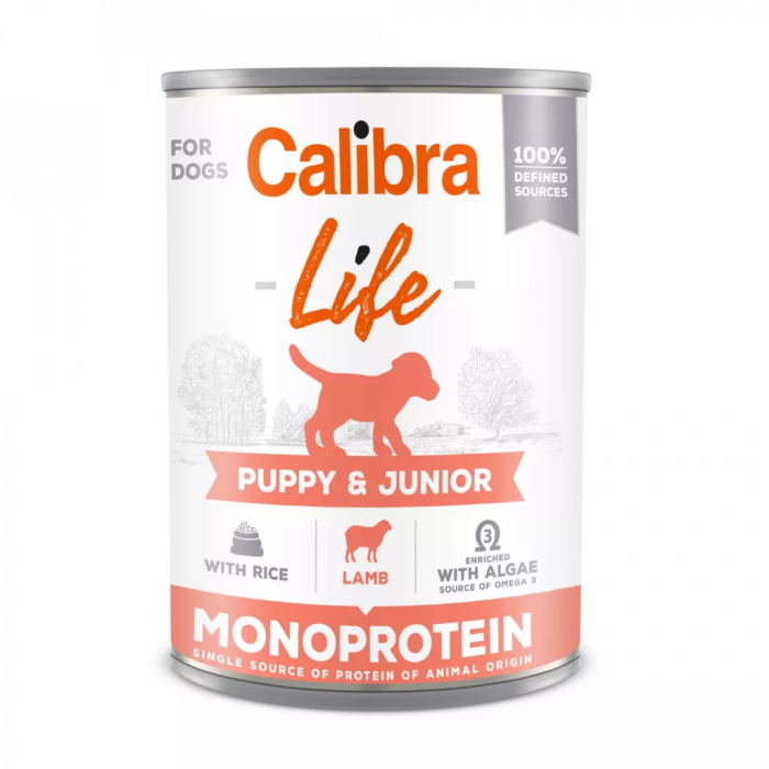 Calibra Life Dog Puppy - Junior Lamb drėgnas maistas jauniems šunims, 400 g