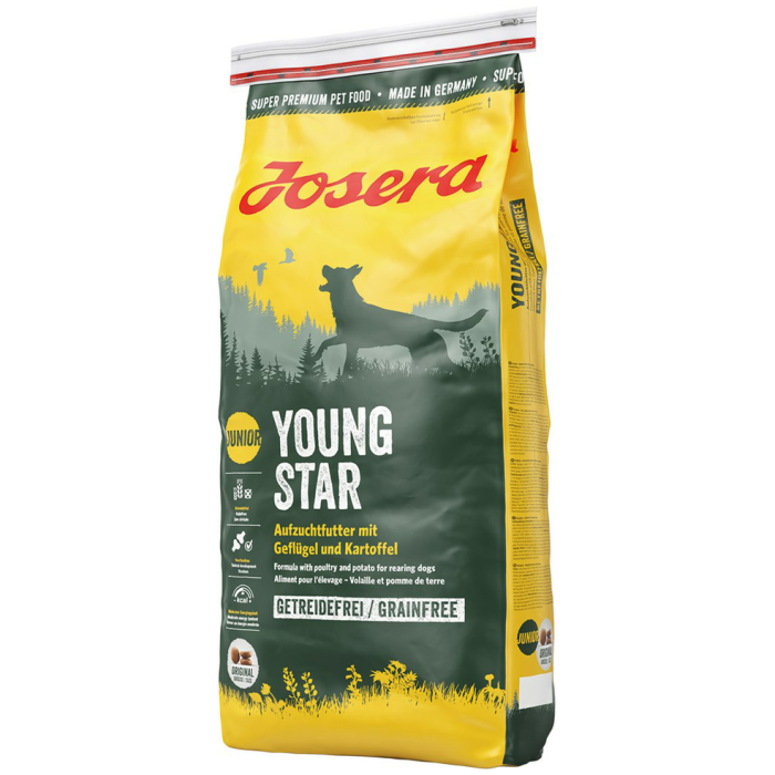 Josera Young Star begrūdis sausas maistas jauniems šunims su paukštiena, 12,5 kg
