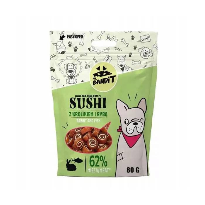 Mr. Bandit Sushi skanėstai šunims triušiena su žuvimi, 80 g