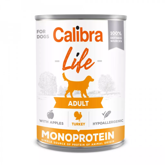 Calibra Life Dog Adult Turkey drėgnas maistas šunims, 400 g
