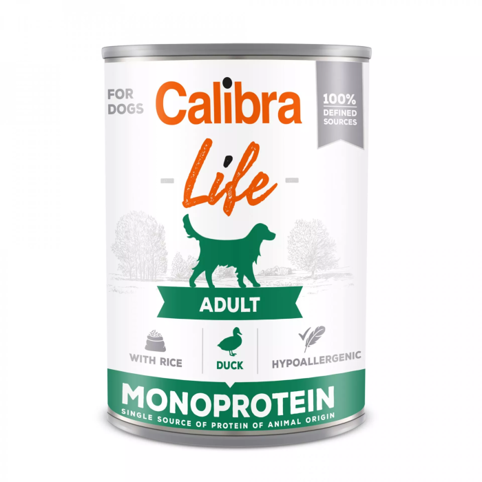 Calibra Life Dog Adult Duck drėgnas maistas šunims, 400 g
