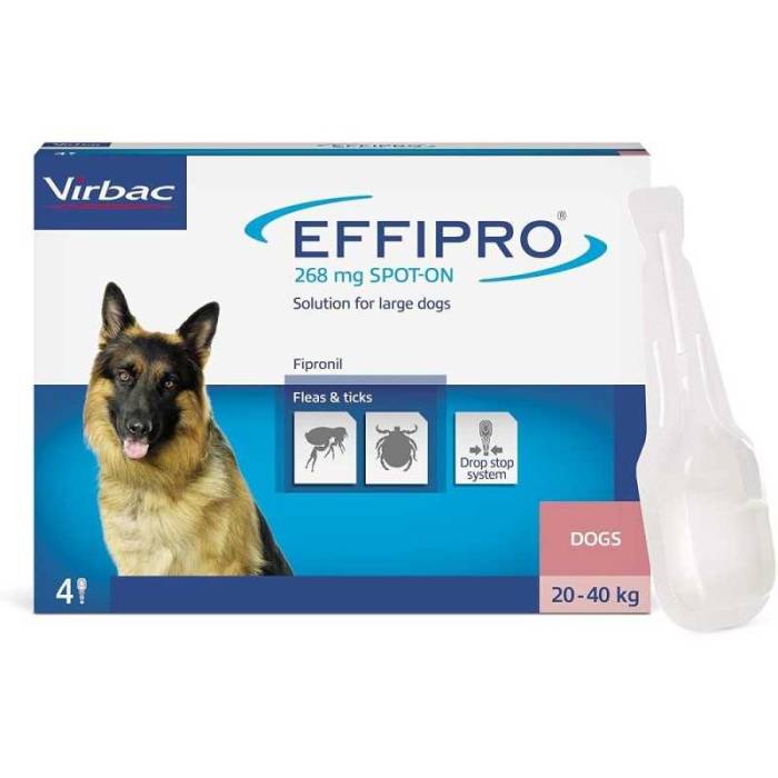 Virbac Effipro 268 mg užlašinamasis tirpalas šunims 20-40 kg, N4