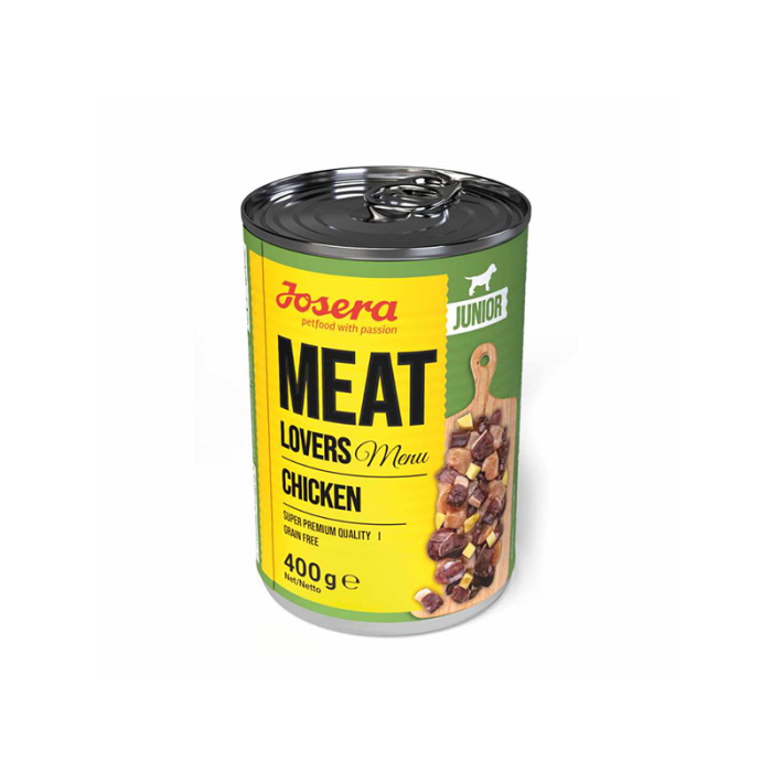 Josera Meat Lovers Junior Menu Chicken konservuotas maistas jauniems šunims su vištiena, 400 g