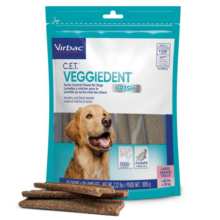 Virbac VeggieDent Fresh 30 kg skanėstai dantų higienai šunims, N15