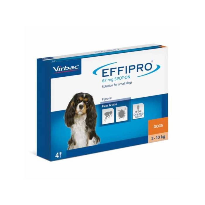 Virbac Effipro 67 mg užlašinamas tirpalas šunims 2-10 kg, N4