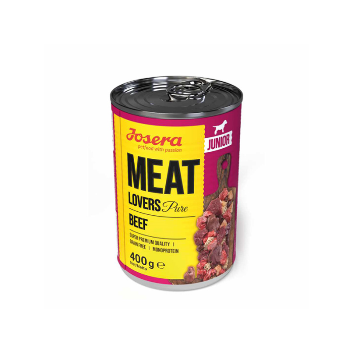 Josera Meat Lovers Junior Pure Beef konservuotas maistas jauniems šunims su jautiena, 400 g