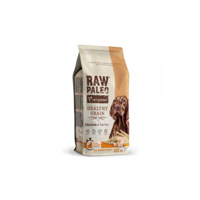 Raw Paleo Vet Expert Adult Healthy Grain sausas maistas šunims su vištiena ir miežiais, 10 kg