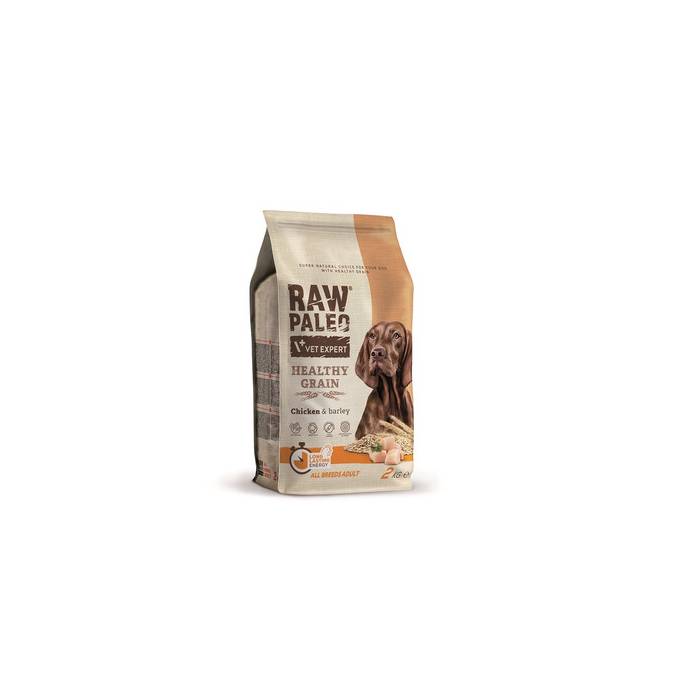 Raw Paleo Vet Expert Adult Healthy Grain sausas maistas šunims su vištiena ir miežiais, 2kg
