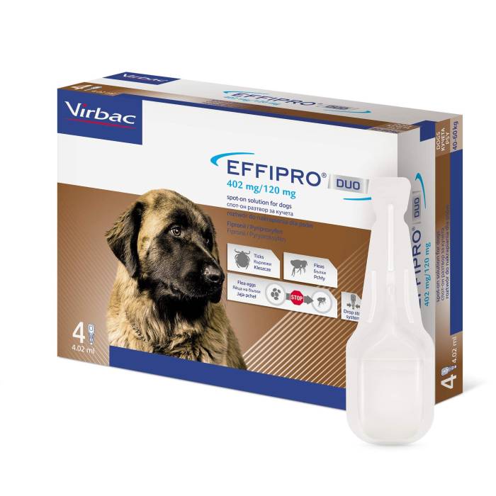Virbac Effipro Duo 402 mg užlašinamasis tirpalas šunims 40-60 kg, N4
