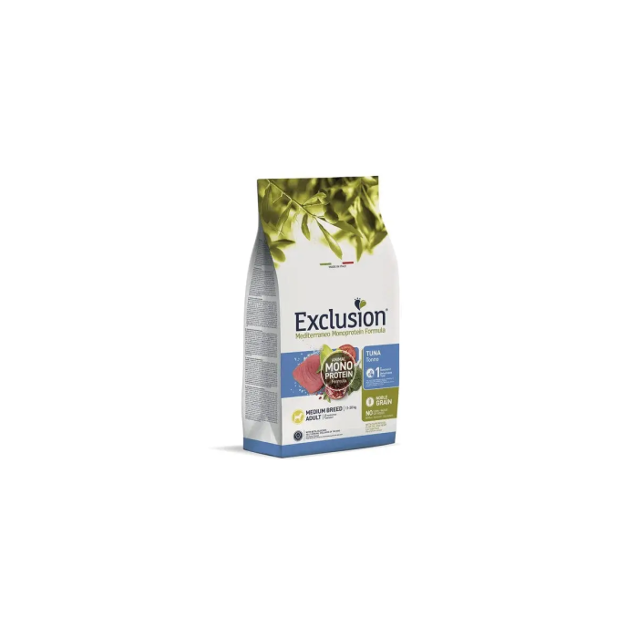 Exclusion Mono Protein Mediterraneo sausas maistas vidutinių veislių šunims su tunu, M, 3 kg