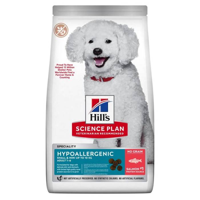 Hill's Science Plan Canine Adult Hypoalergenic sausas maistas mažų veislių alergiškiems šunims su lašiša,6 kg