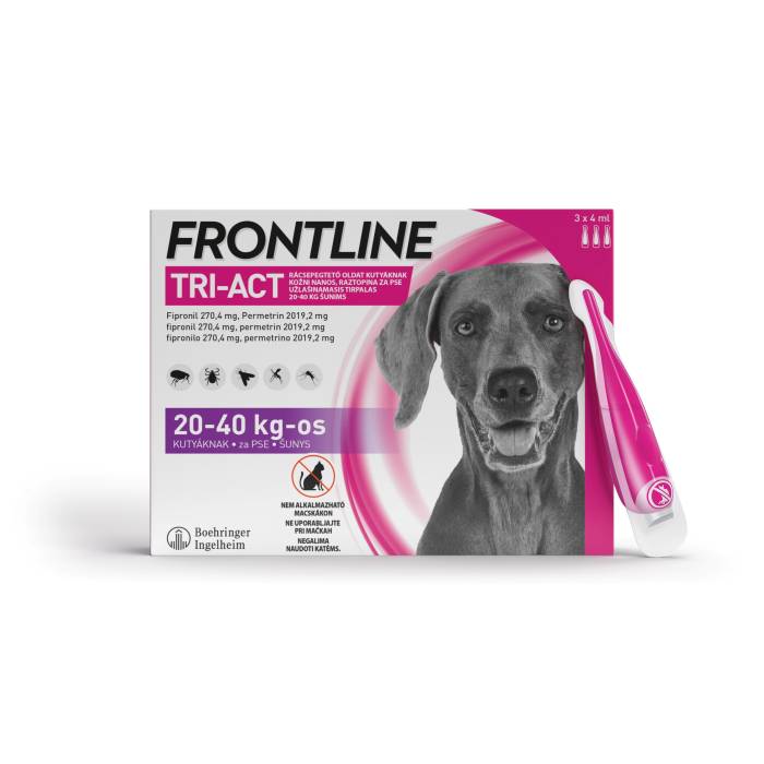 Frontline Tri-Act L antiparazitinis užlašinamasis tirpalas 20-40 kg šunims, 3 vnt.