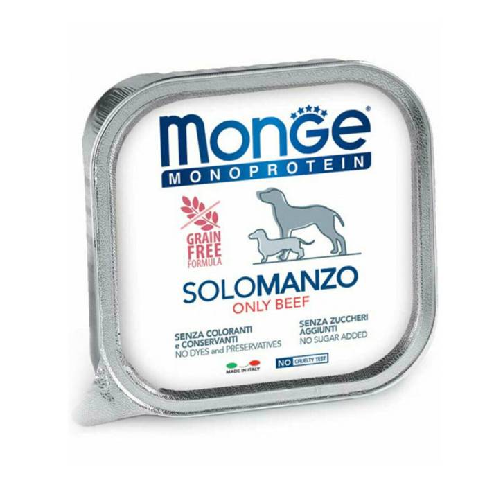 Monge Monoproteico Solo Wet Dog Pate drėgnas maistas šunims su jautiena, 150 g