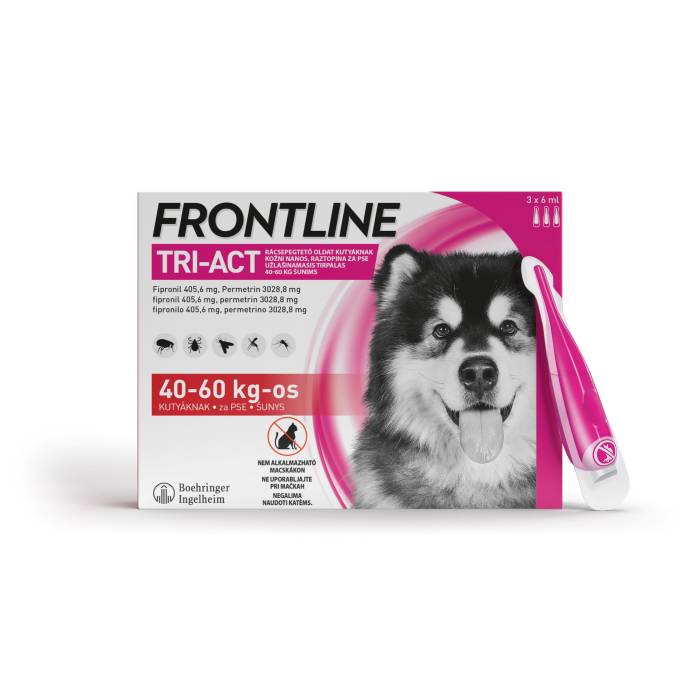 Frontline Tri-Act XL antiparazitinis užlašinamasis tirpalas 40-60 kg šunims, 3 vnt.