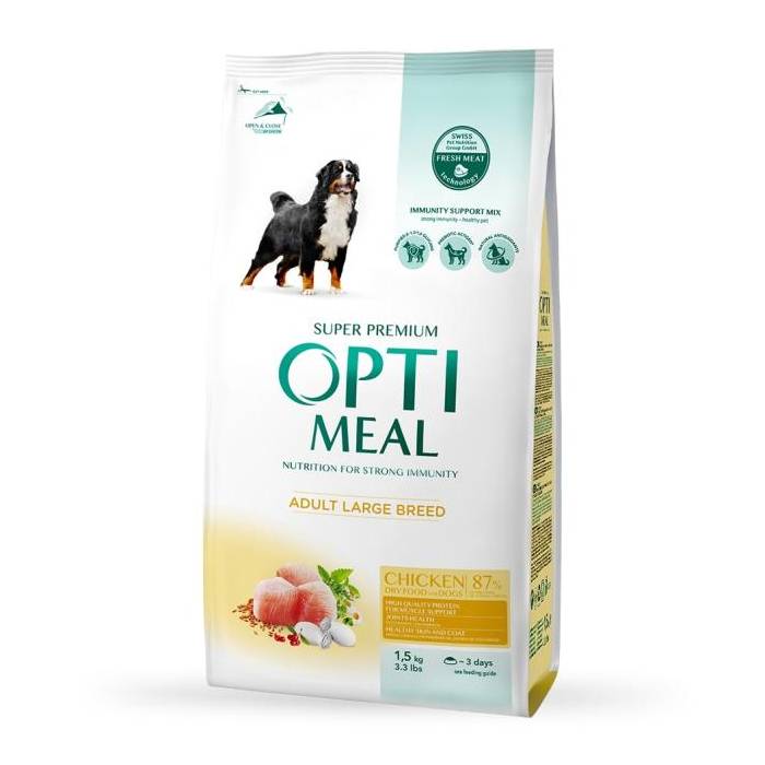 OPTIMEAL™ Visavertis pašaras didelių veislių suaugusiems šunims su vištiena, 1,5 kg