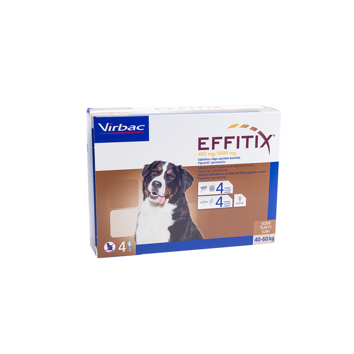 Virbac Effitix XL 402 mg/3600 mg užlašinamasis tirpalas šunims 40-60 kg, N4