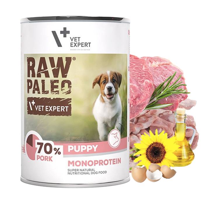 Raw Paleo Vet Expert Puppy drėgnas maistas šuniukams su jautiena, 400 g