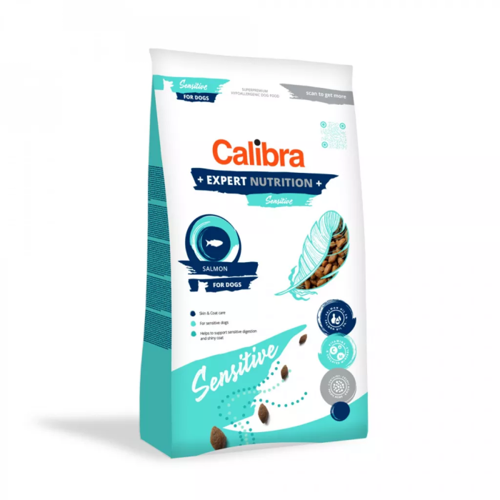 Calibra Expert Nutrition Dog Sensitive Salmon sausas maistas jautrią virškinimo sistemą turintiems šunims, odai ir kailiui, 12 kg