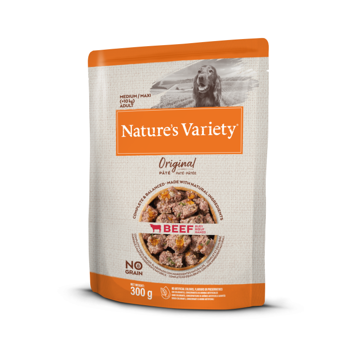 Nature's Variety Med/Max Adult Beef begrūdis, drėgnas maistas šunims, 300 g