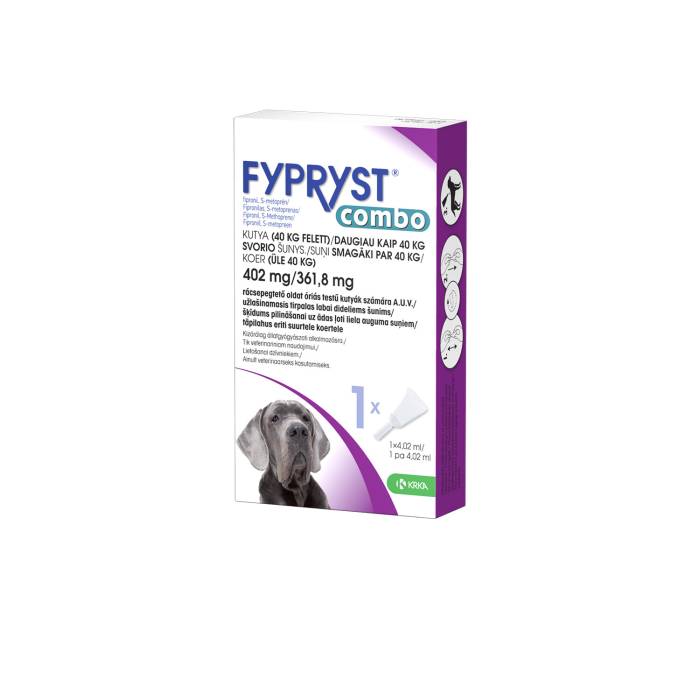 KRKA Fypryst Combo antiparazitinis užlašinamasis tirpalas mažų veilsių šunims, virš 40 kg, 402 mg, N1