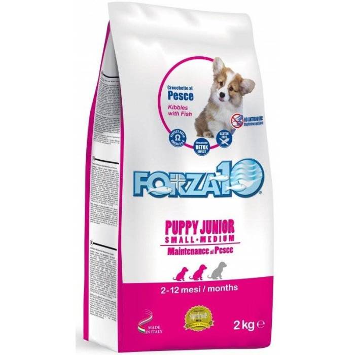 Forza10 Puppy Junior Fish S/M sausas maistas mažų ir vidutinių veislių šuniukams, 2 kg