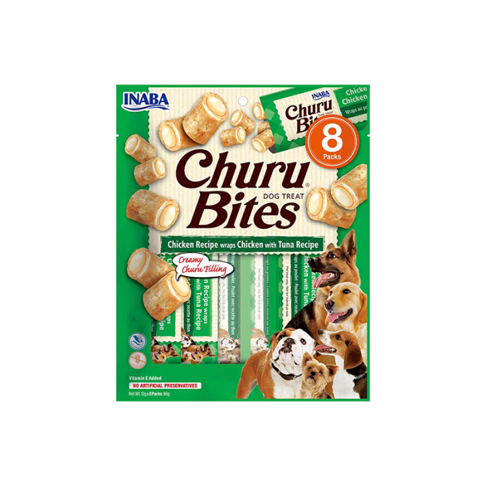 Churu Bites suktinukai šunims su vištiena ir tunu, 8 vnt.