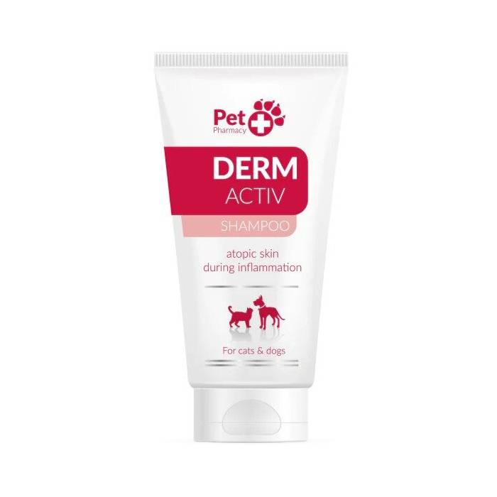 Vetfood DermActiv Shampoo šampūnas šunims ir katėms, turintiems polinki į odos uždegimus, 125 ml