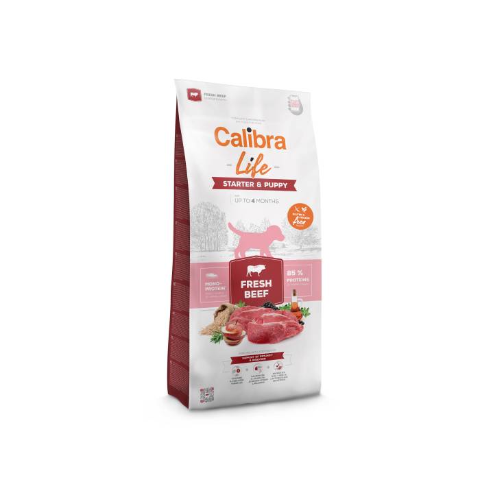 Calibra Life Dog Starter - Puppy Fresh Beef sausas maistas šuniukams iki 4 mėn., 750 g