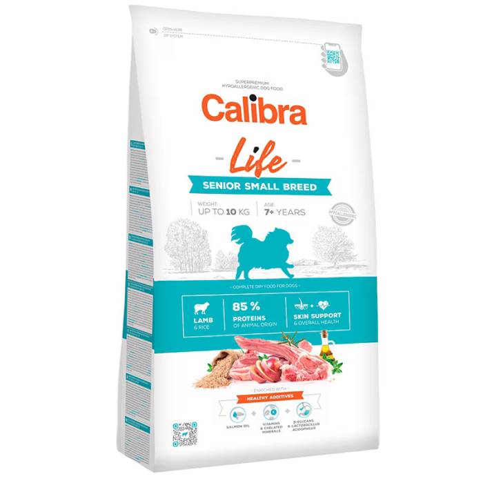 Calibra Life Dog Senior Lamb hipoalerginis sausas maistas vyresnio amžiaus, mažų veislių šunims, 6 kg