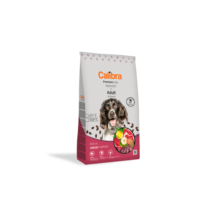 Calibra Dog Premium Adult Beef sausas maistas šunims, 3 kg