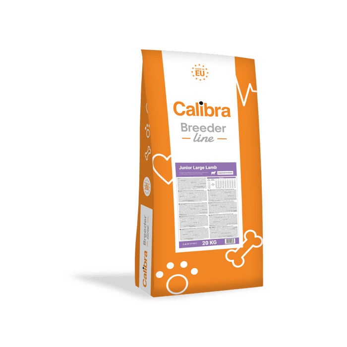 Calibra Dog Breeder Line Super Premium Junior Large Lamb sausas maistas jauniems, didelių veislių šunims, 20 kg