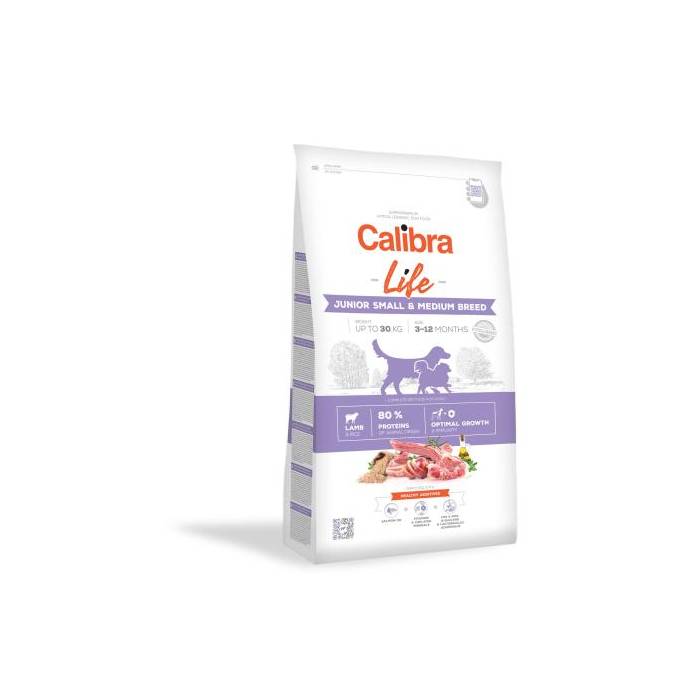 Calibra Life Dog Junior S/M Lamb sausas maistas jauniems mažų ir vidutinių veislių šunims, 12 kg