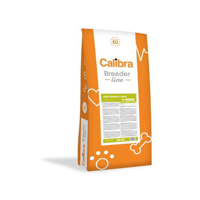 Calibra Dog Breeder Line Super Premium Adult Medium Lamb sausas maistas vidutinių veislių šunims, 20 kg