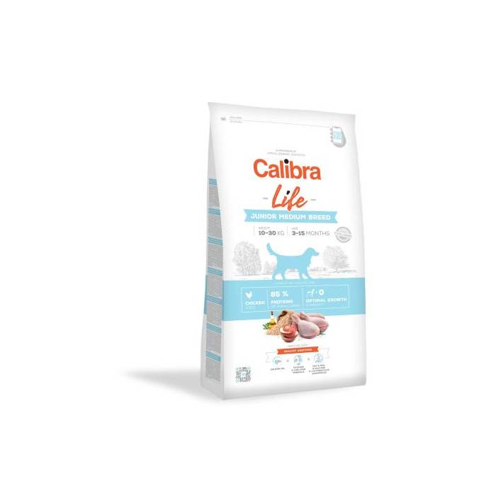 Calibra Life Dog Junior Breed Chicken sausas maistas jauniems vidutinių veislių šunims, 2,5 kg