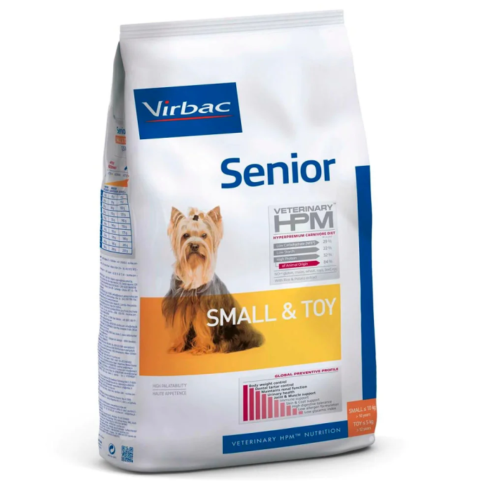 Virbac Veterinary HPM Senior Dog Small - Toy visavertis ėdalas mažų veislių vyresnio amžiaus šunims, 3 kg