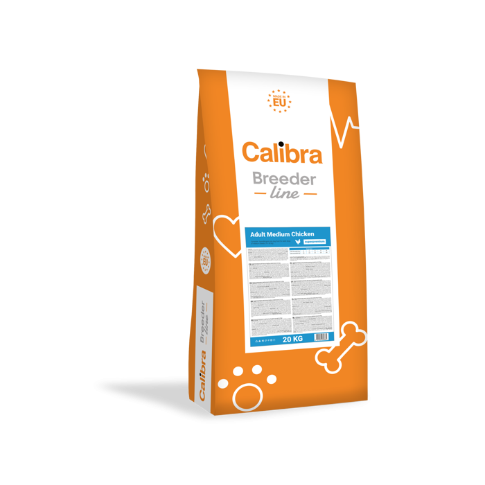 Calibra Dog Breeder Line Super Premium Adult Medium Chicken sausas maistas vidutinių veislių šunims, 20 kg