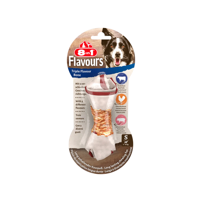 8in1 Flavours trigubo skonio kaulas mažų veislių šunims, 1 vnt.