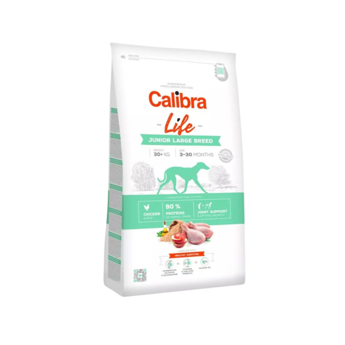 Calibra Life Dog Junior Large Chicken sausas maistas jauniems didelių veislių šunims, 2,5 kg