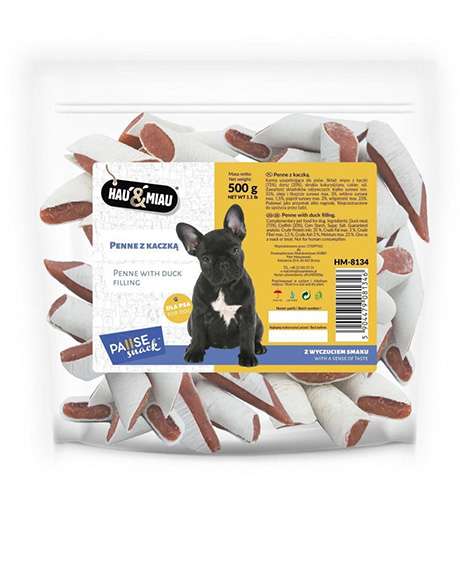 Hau-Miau Penne skanėstai šunims su antiena, 500 g